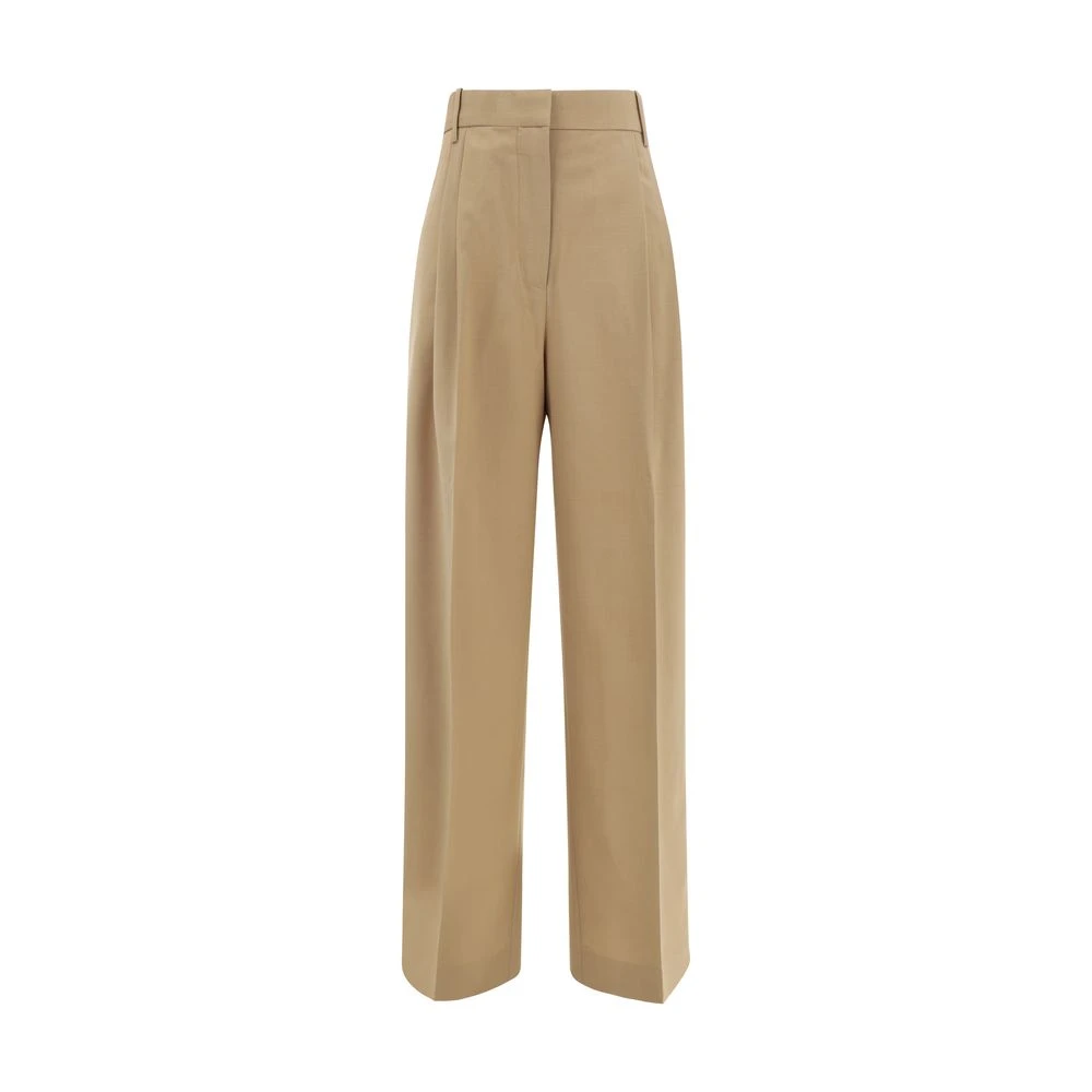 Róhe Wijde broek met rits en zakken Beige Dames