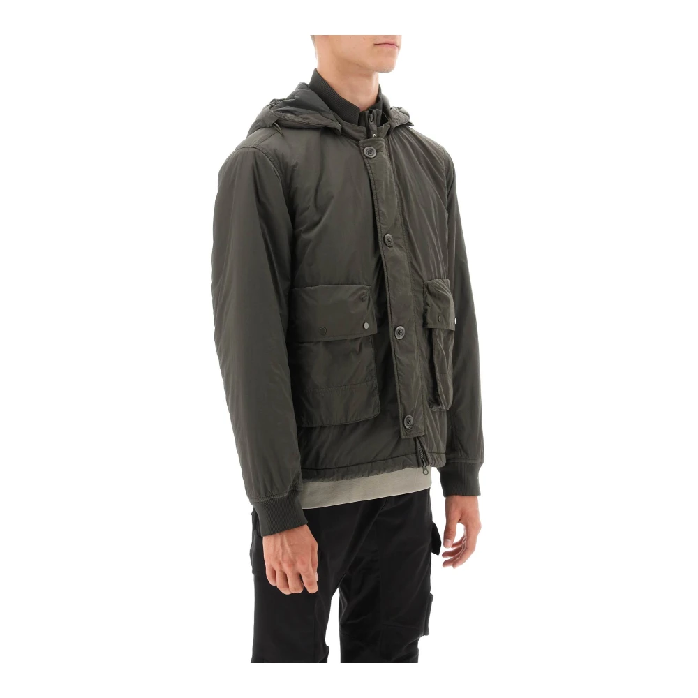 C.P. Company Glanzende Chrome-R Blouson Jas met Goggle Capuchon Green Heren