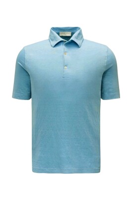 polo-en-lin-a-manches-courtes-vert