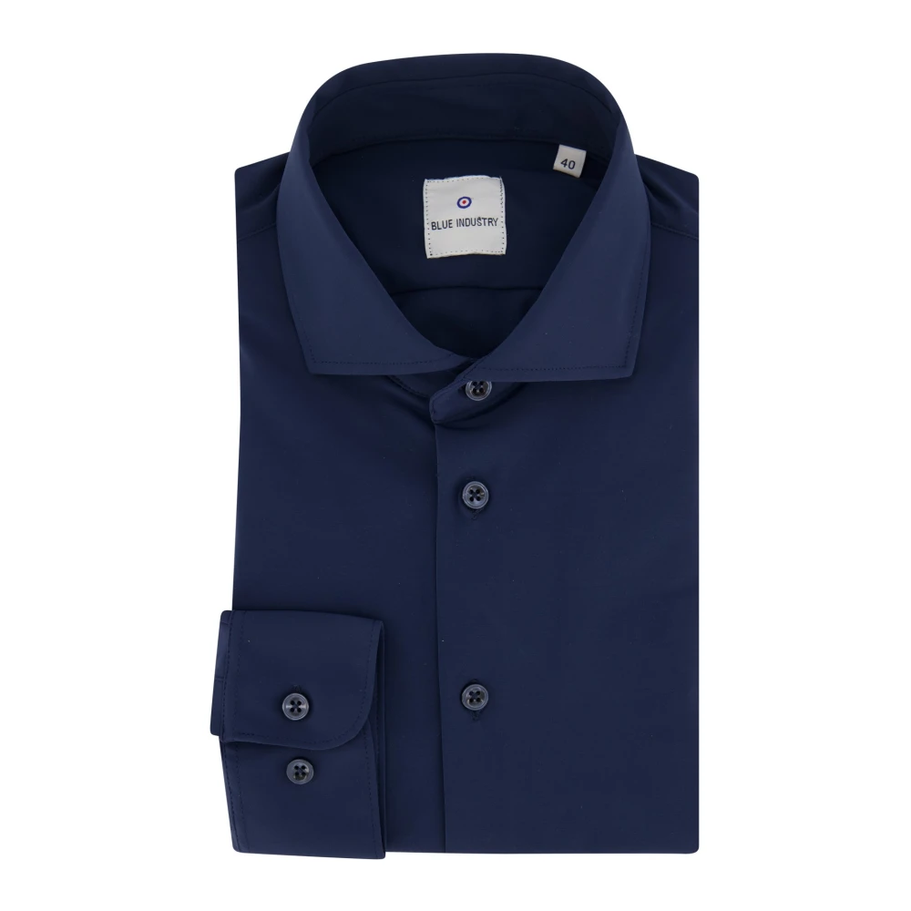 Blue Industry Casual Donkerblauw Overhemd Blue Heren