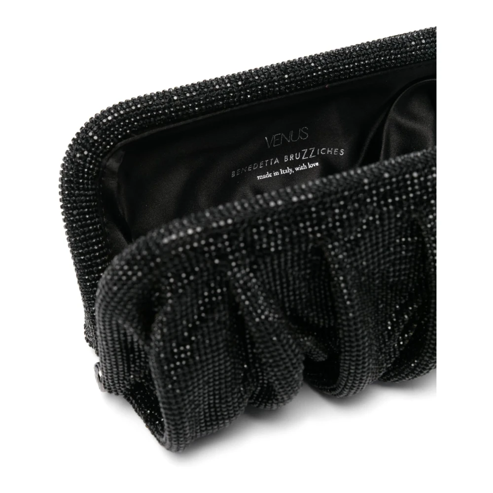 Benedetta Bruzziches Zwarte Clutch Venus La Grande met kristaldecoratie Black Dames