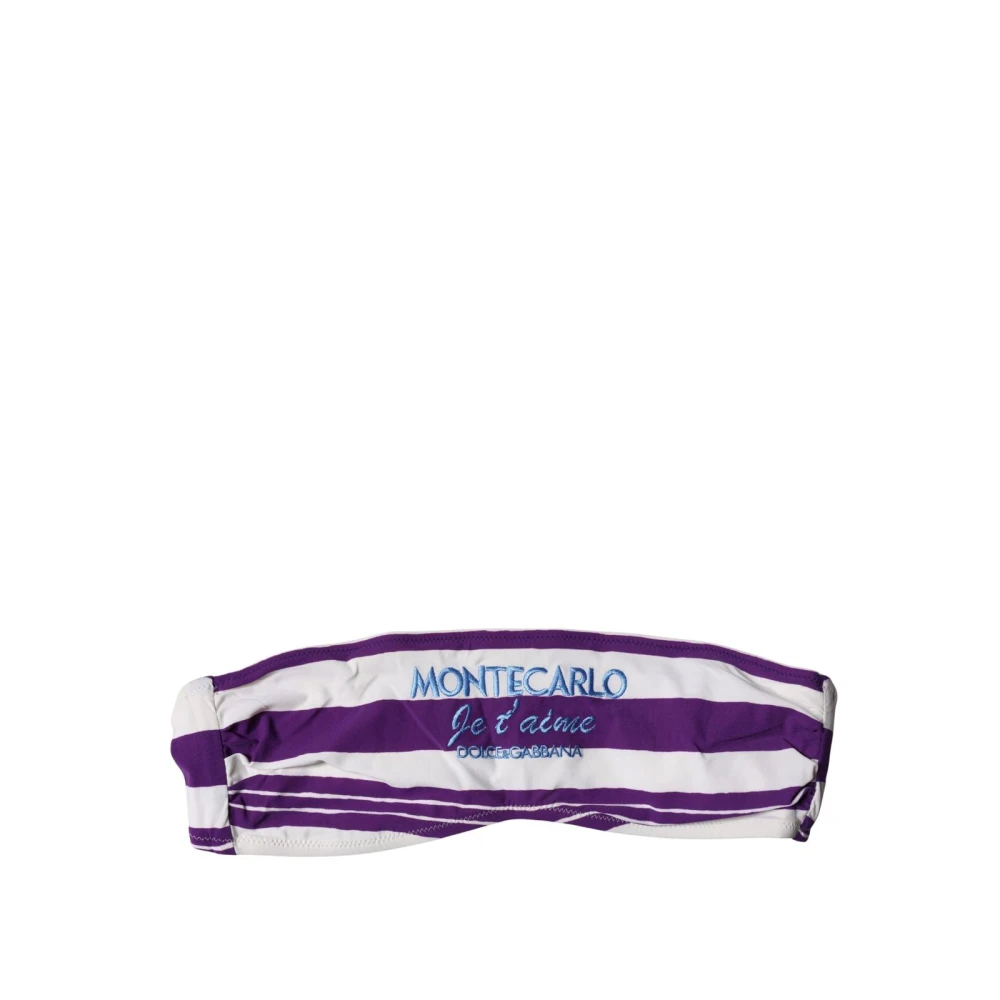 Dolce & Gabbana Women's Multicolor Striped Nylon Bandeau Swimwear - Bikinis - S - Swimwear