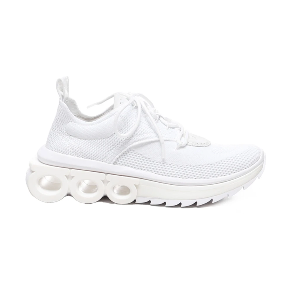 Ferragamo Technical Knit Sneakers Dames Schoenen Wit