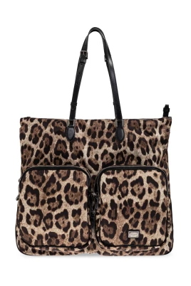 Leopard-print Nylonväska