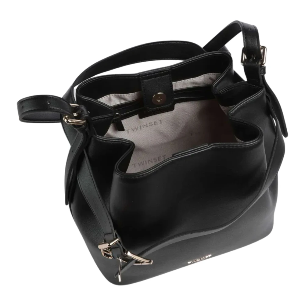 Twinset Zwarte Schoudertas met Magneetsluiting Black Dames