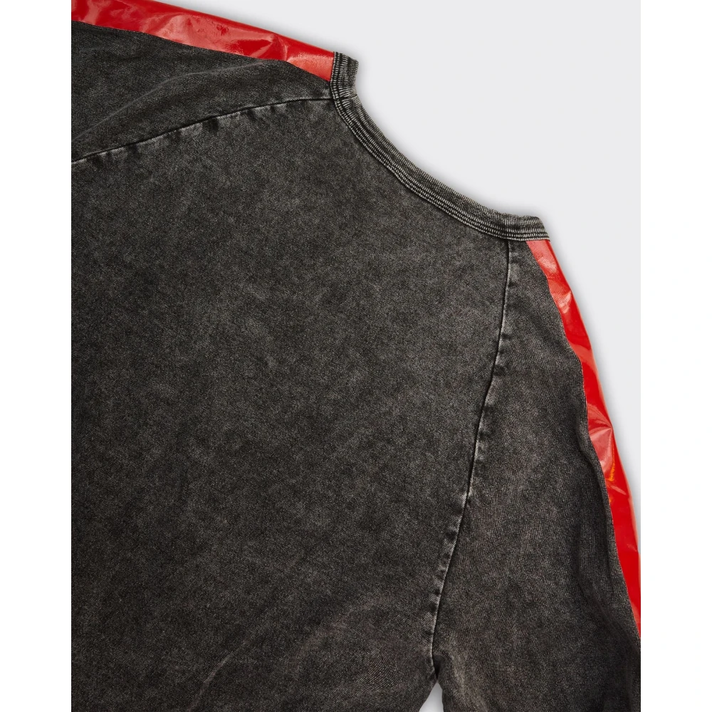 Diesel Lange mouw T-shirt in rood denim Gray Heren
