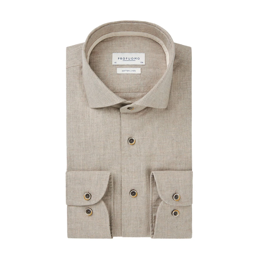 Profuomo X-Cutaway Overhemd Beige Heren