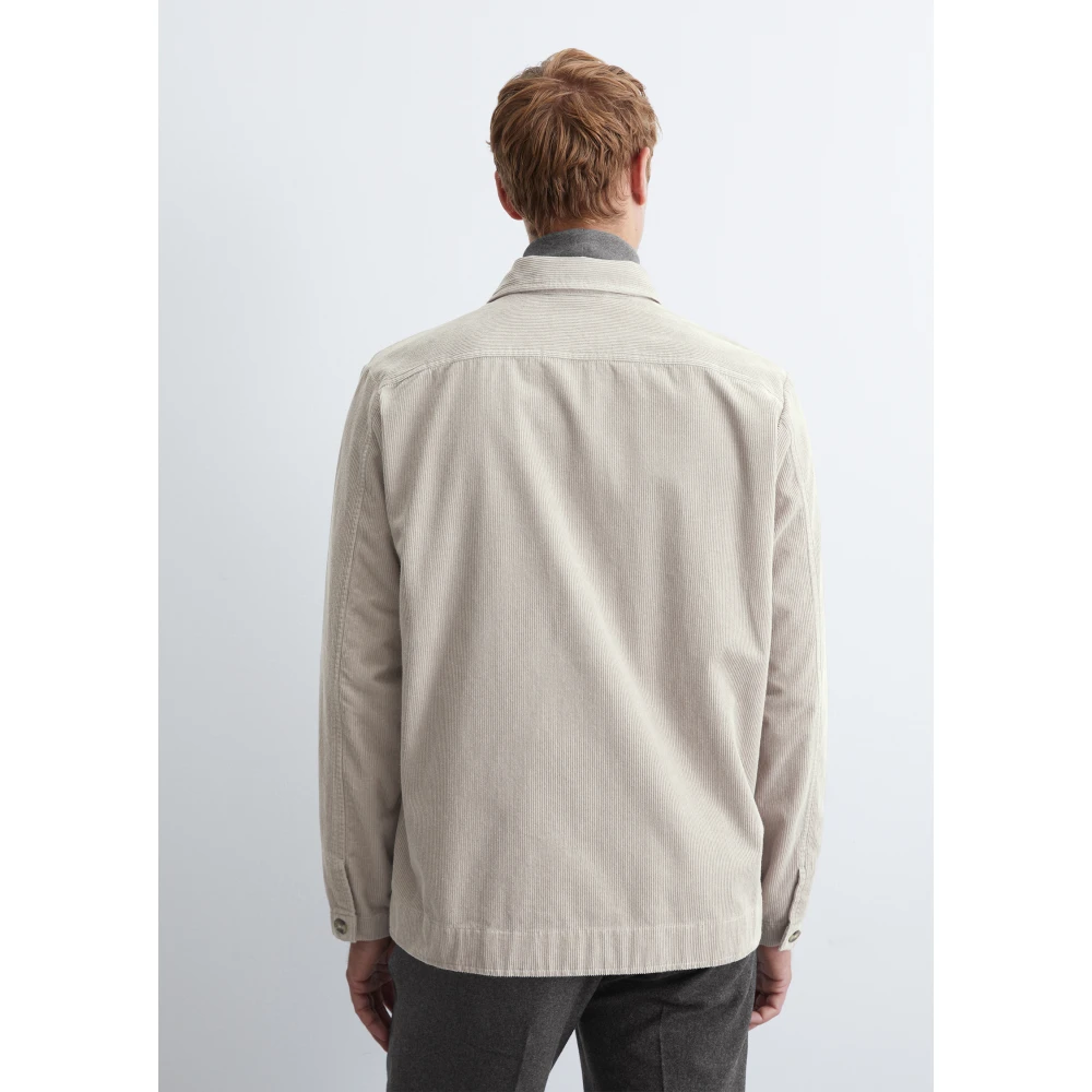 Marc O'Polo Ribfluwelen overhemd Gray Heren