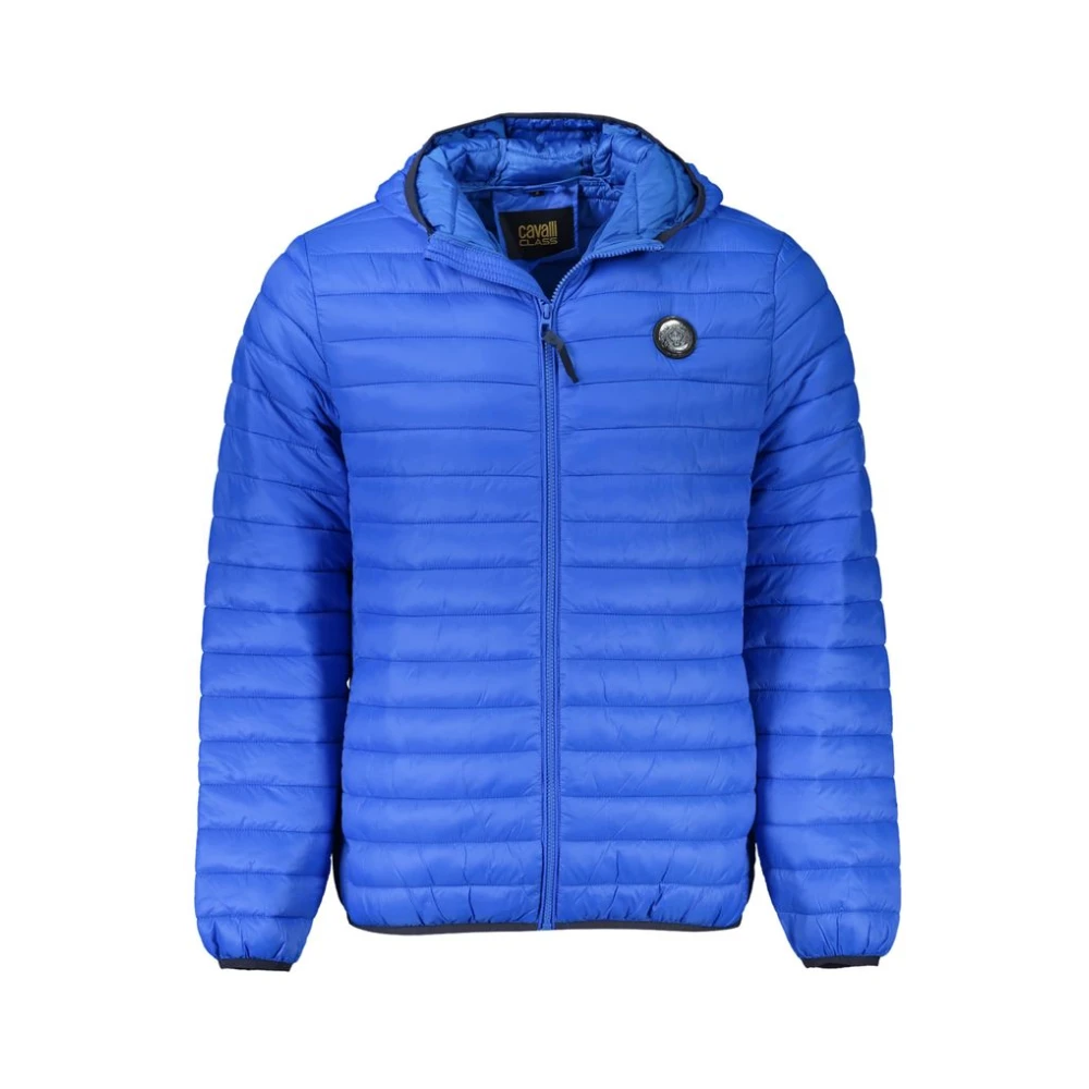 Cavalli Class Men's Blue Winter Jackets,, Jacket With Hood Small