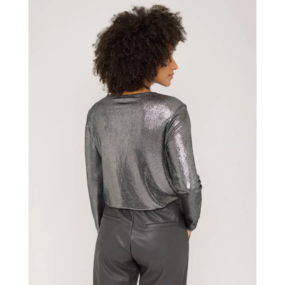 Anna Van Toor Korte Mouw Top 26A04-03694 Gray Dames