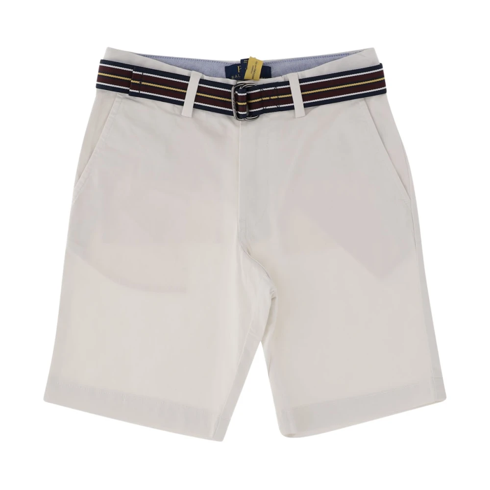 Polo Ralph Lauren Men's White Striped Waistband Stretch Cotton Short Pants