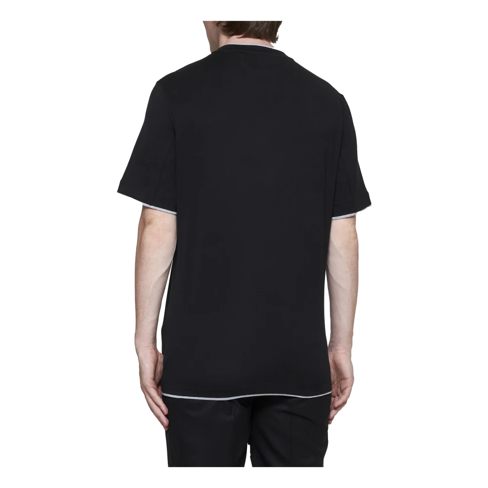 BRUNELLO CUCINELLI Zwart Katoen Crew Neck T-shirt Black Heren