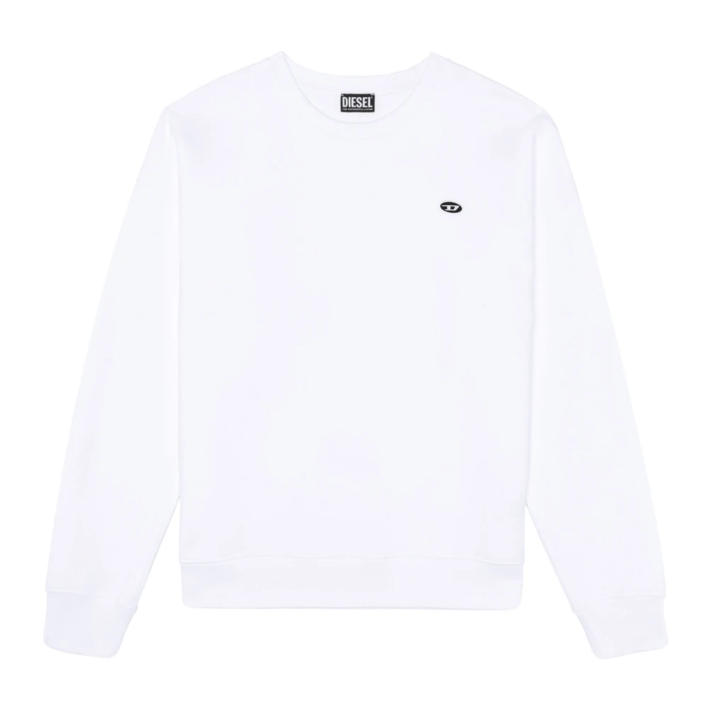 Diesel Sweatshirt met logo patch White Heren