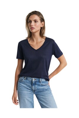 v-hals-t-shirt-i-linned-even-blue