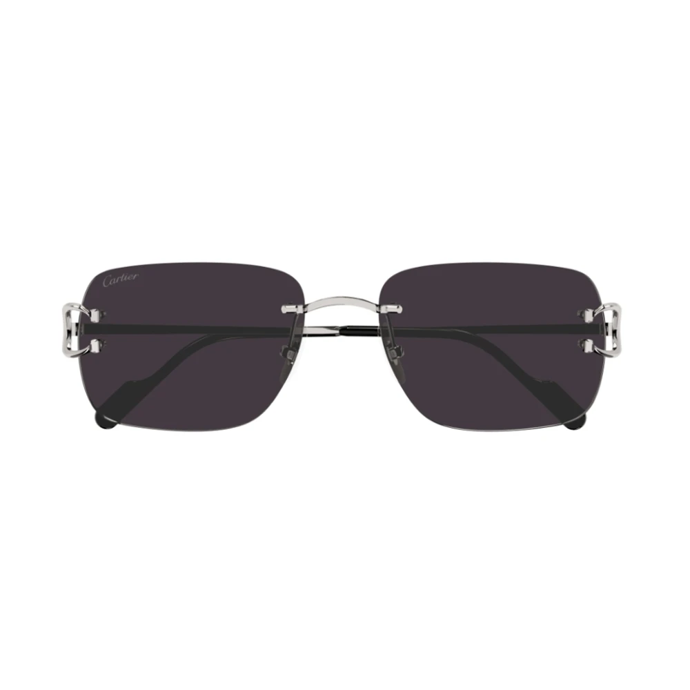 Cartier Gray Sunglasses, Unisex, 57 Mm, Elegant Sunglasses With C Embellishment