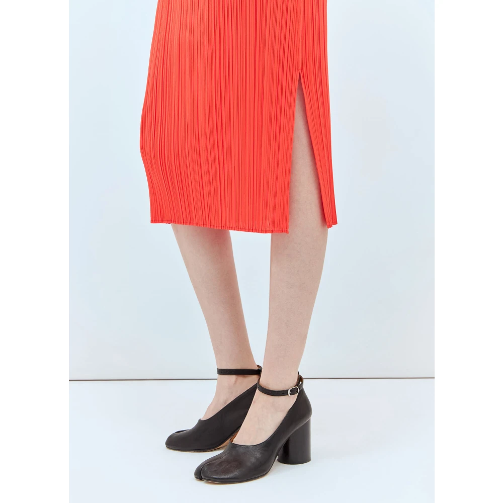 Issey Miyake April Midi Jurk Geplooide Constructie Orange Dames