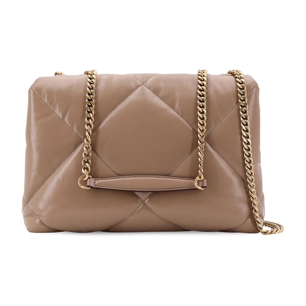 TORY BURCH Matelassé schoudertas met metalen logo Beige Dames