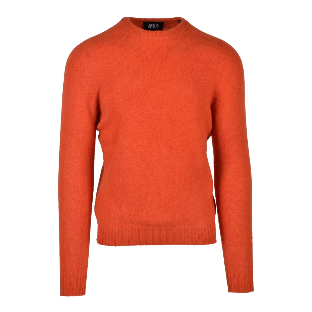 Alpha Studio Merino wollen trui Orange Heren