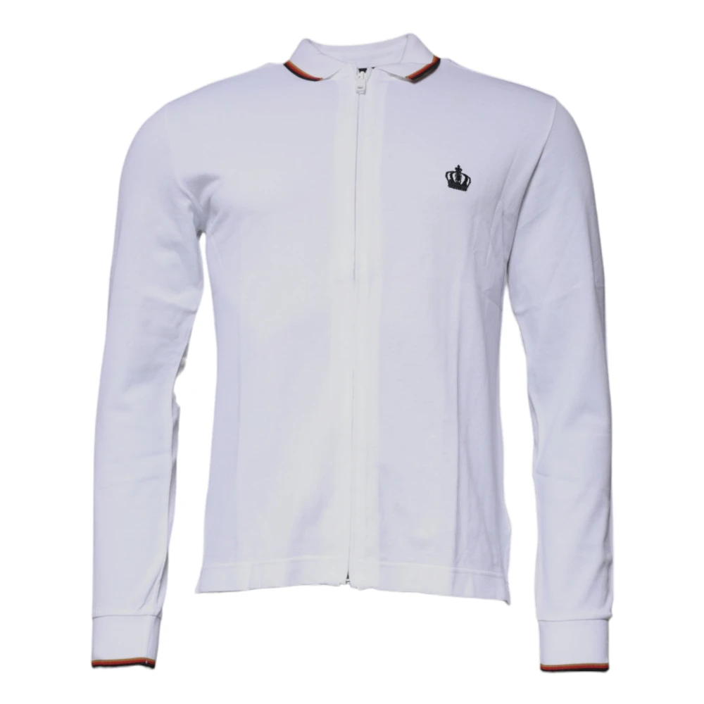 Dolce & Gabbana Men's White Zip-Throughs, Xs, Full Zip Sweatshirt