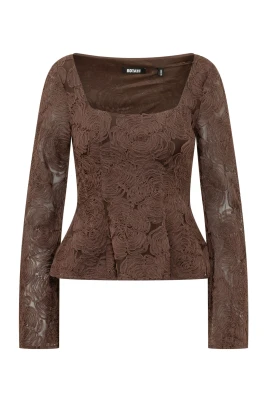 Blommigt Mesh-top
