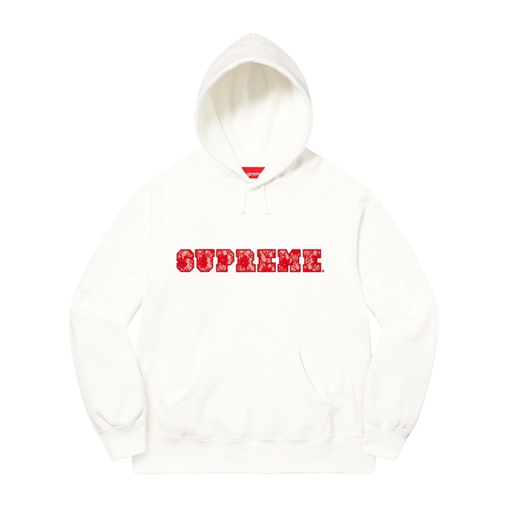 Supreme Witte Kant Hoodie Beperkte Oplage White Heren