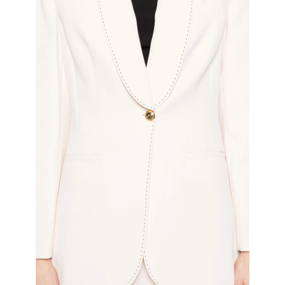 Elisabetta Franchi Crème Jas Dames Buitenkleding Beige Dames