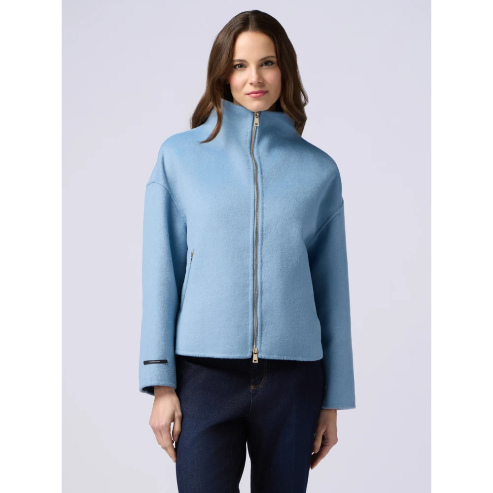 Oltre Jas gemaakt van wolmix stof Blue Dames