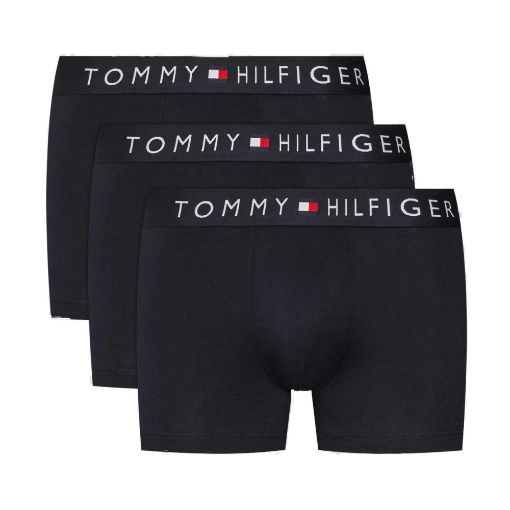 Tommy Hilfiger Blauw Bedrukte Katoenen Boxershorts Blue Heren