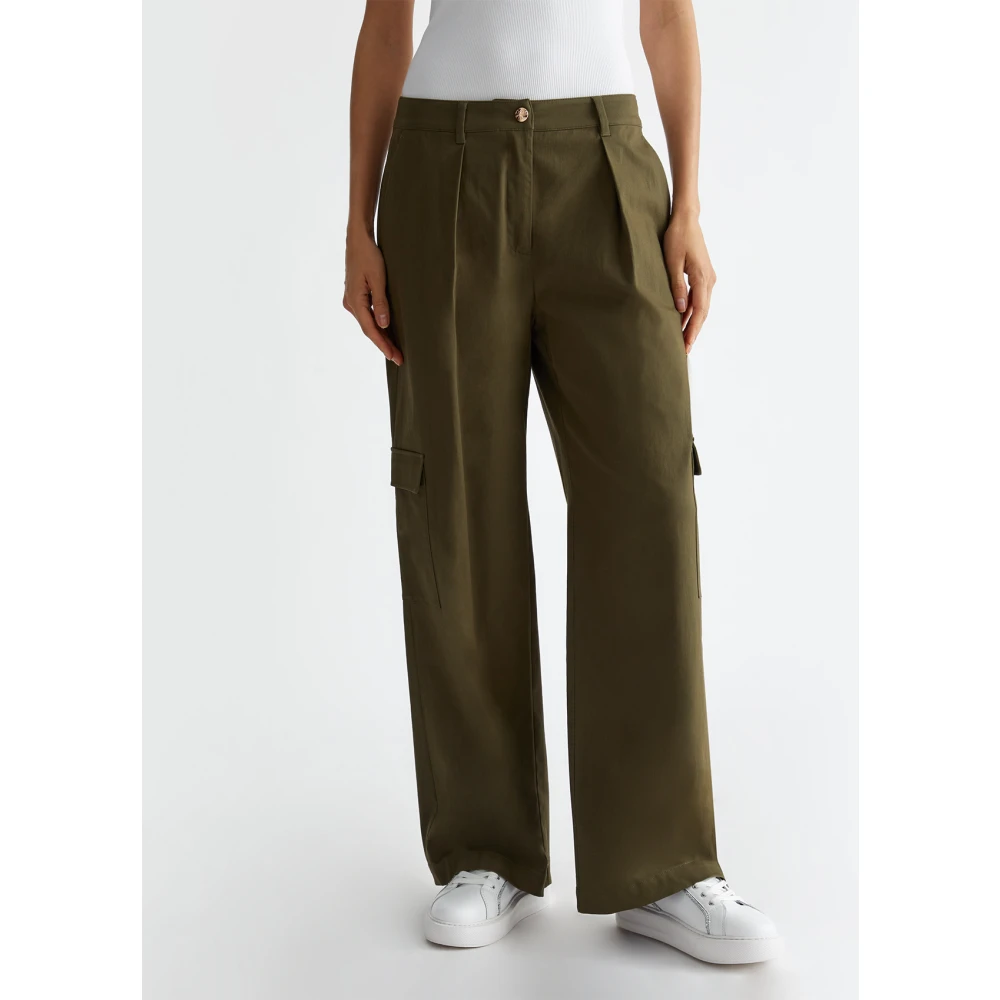 Liu Jo Cargo katoenen broek Green Dames