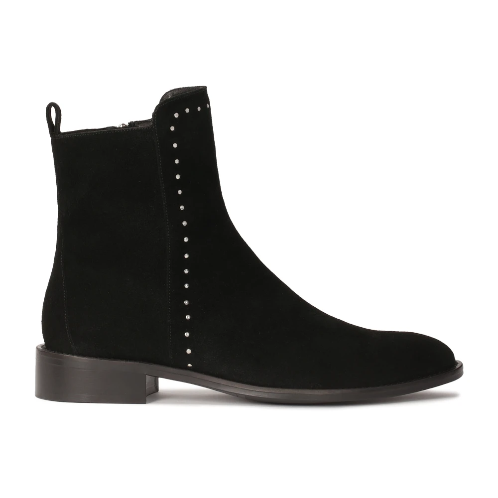 Kazar Vrouw Zwart Suède Laarzen Met Platte Zool