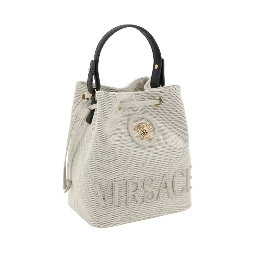 Versace Medusa Bucket Bag met Trekkoordsluiting White Dames