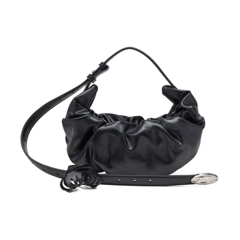 Diesel Women's Black Shoulder Bags, One Size, Small Grab-D Hobo Shoulder Bag