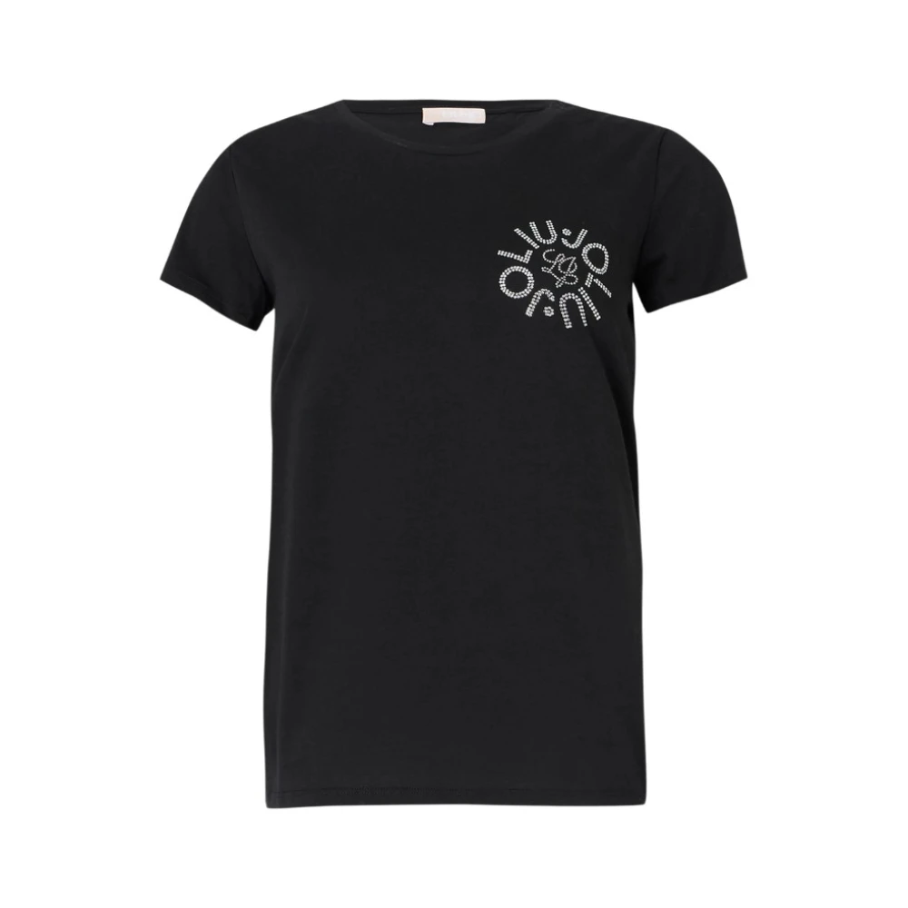 Liu Jo Zwarte Katoenen T-shirt Korte Mouw Black Dames