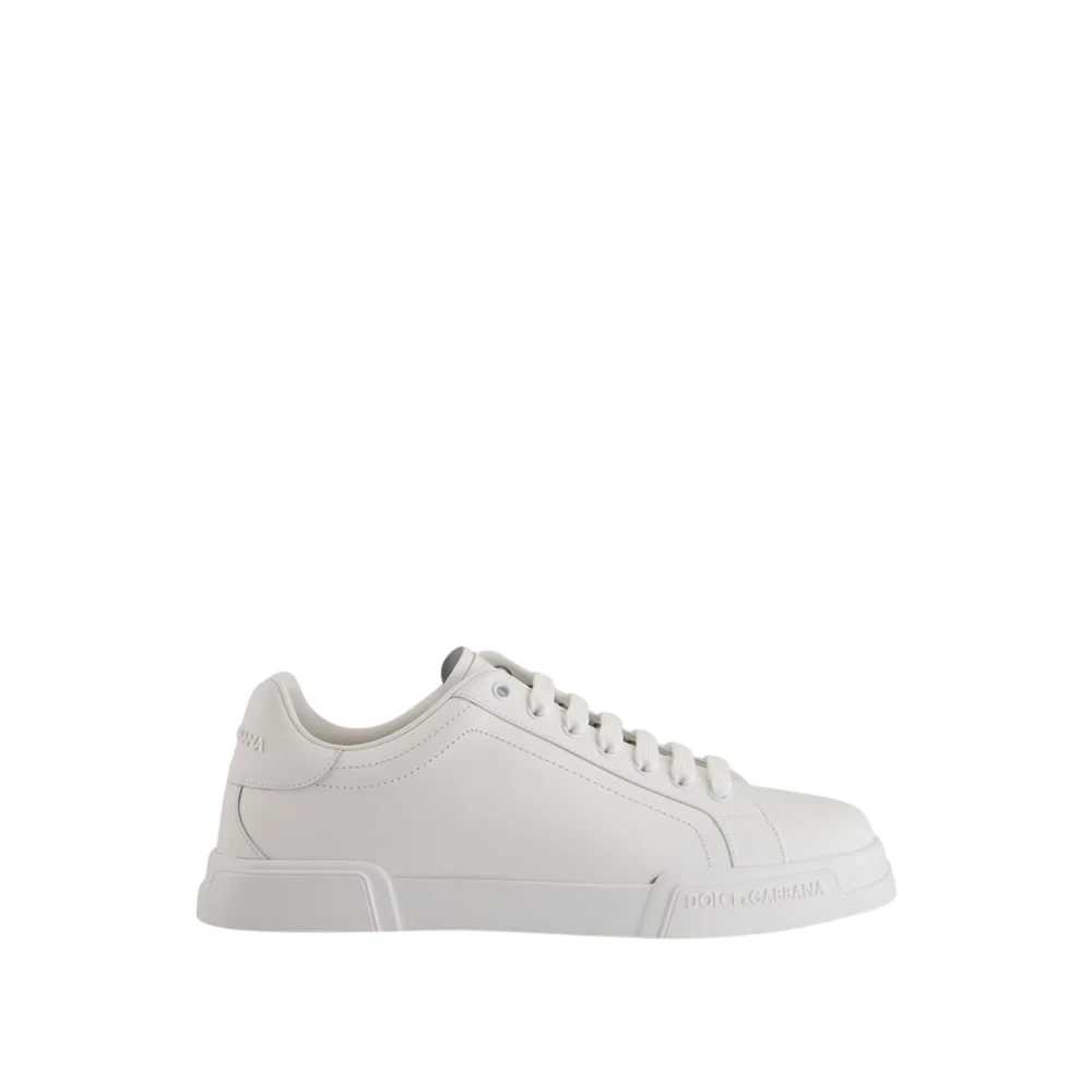 Dolce & Gabbana Witte Low-Top Leren Sneakers Heren Schoenen