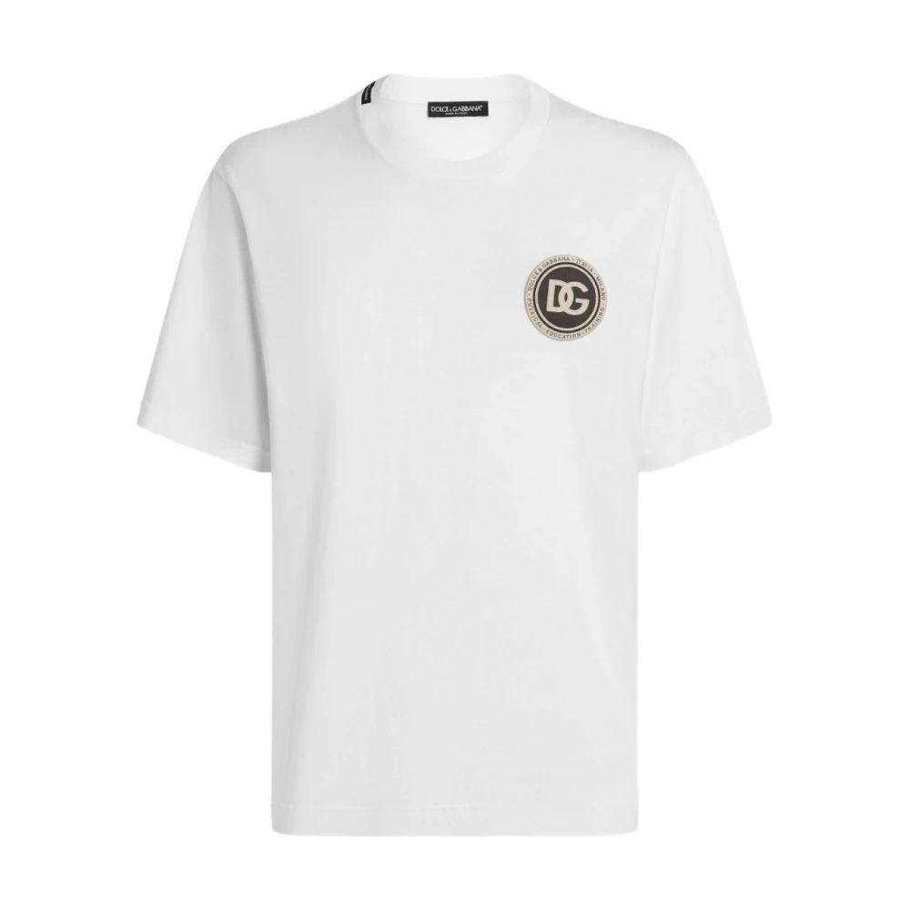 Dolce & Gabbana Men's White T-Shirts, 2XL, Logo T-Shirt