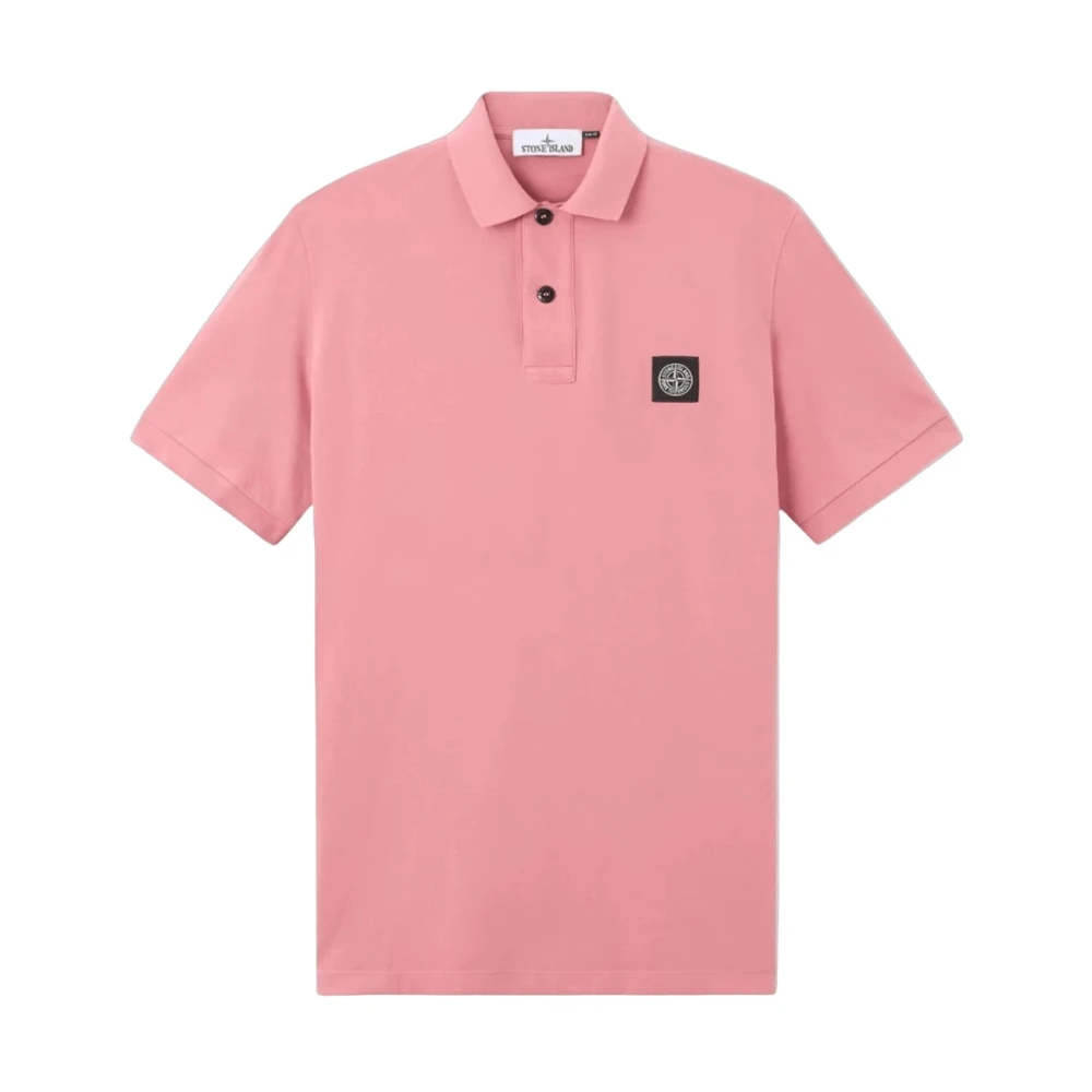 Stone Island Pink Oleander Polo Shirt - Male - Polo Shirts - M - Tops