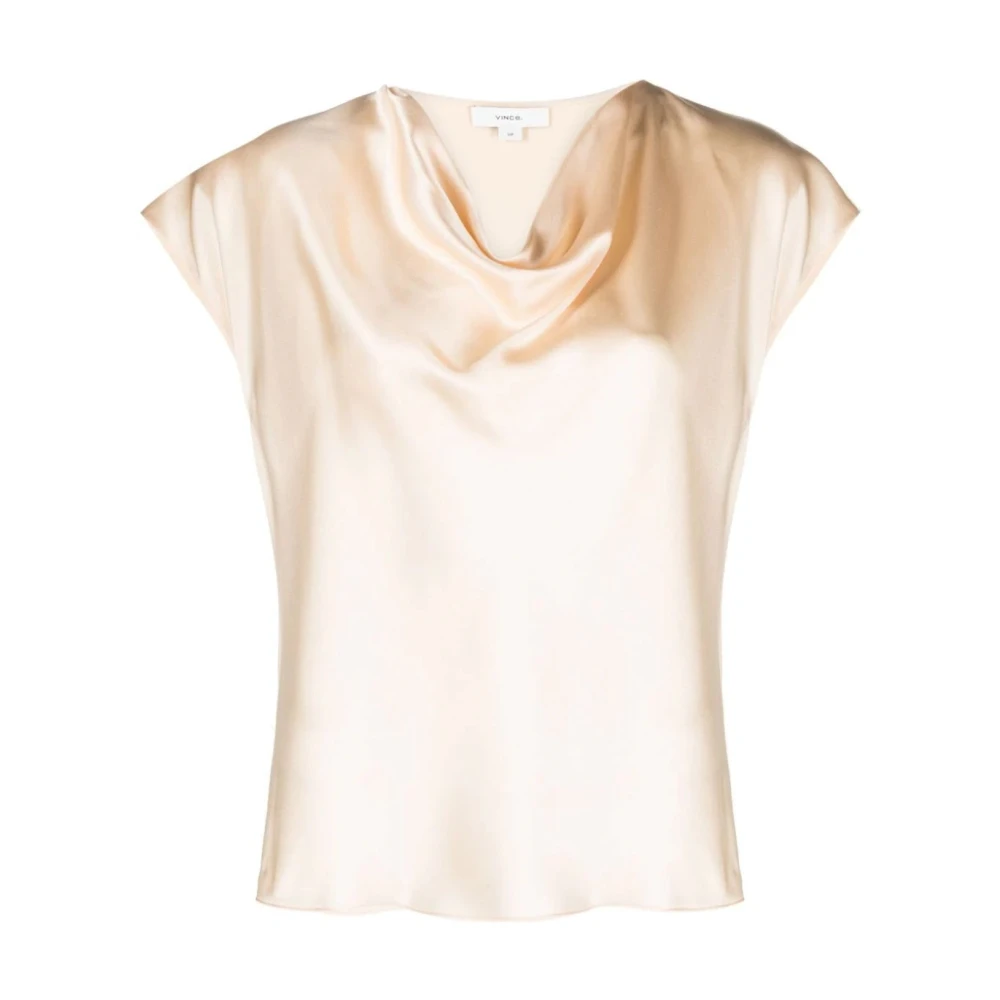 Vince Zijden Beige Casual Blouse Beige Dames