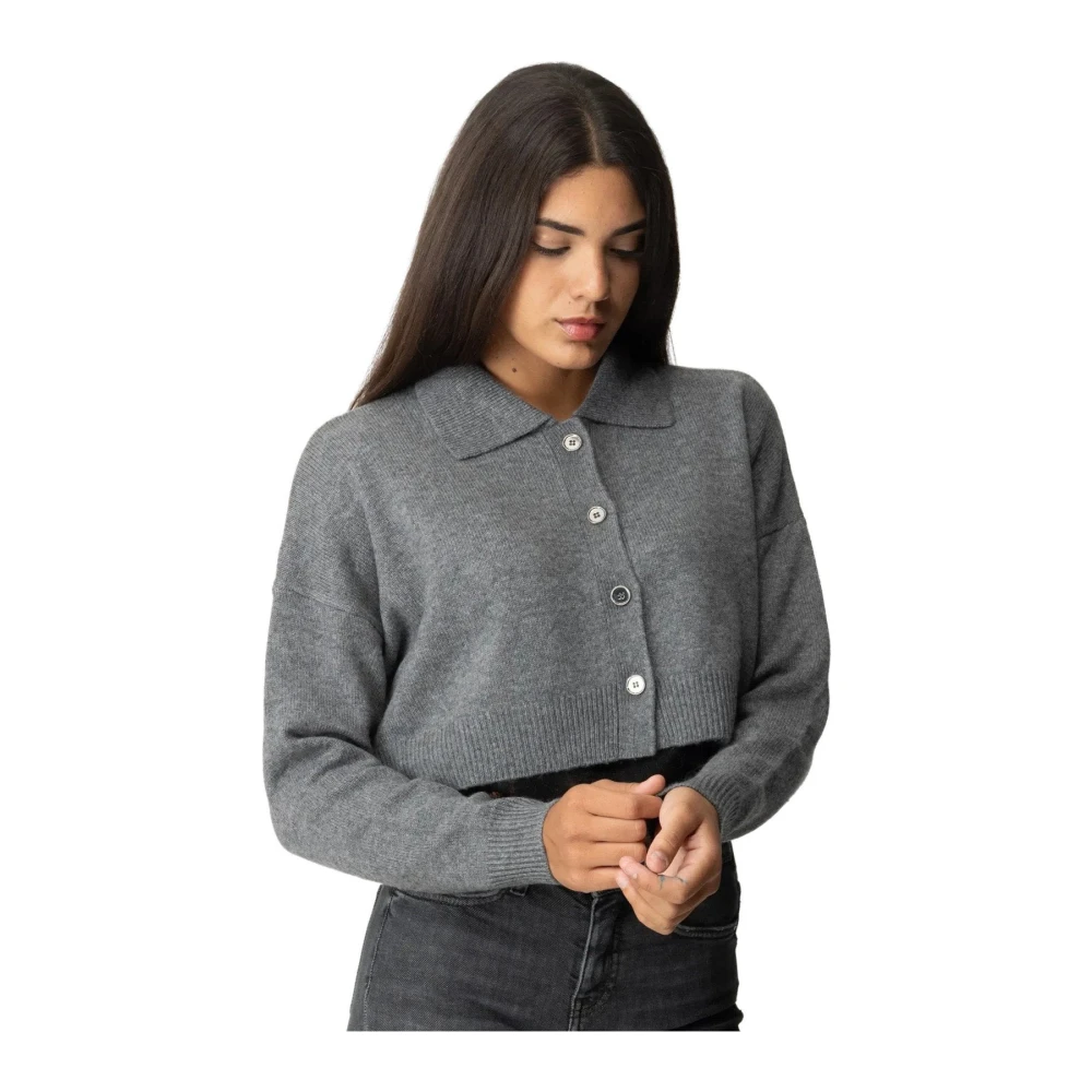 Pinko Gebreide wol-kasjmier trui met kant Gray Dames