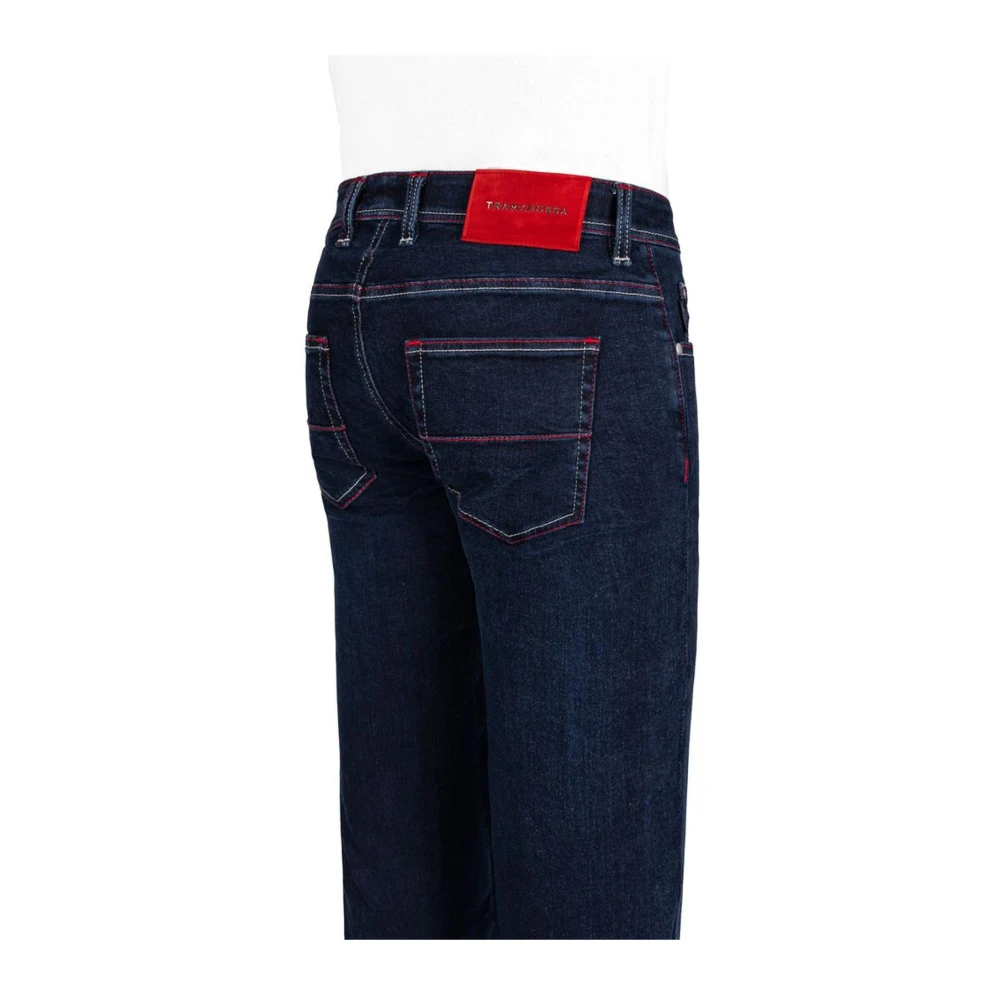 Tramarossa Donkerblauwe Regular Fit Jeans met Suede Patch Blue Heren