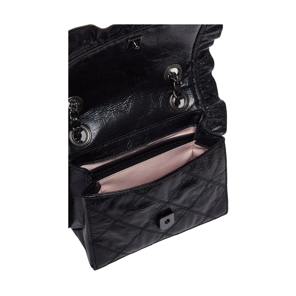 Liu Jo Zwarte Schoudertas met Gouden Details Black Dames