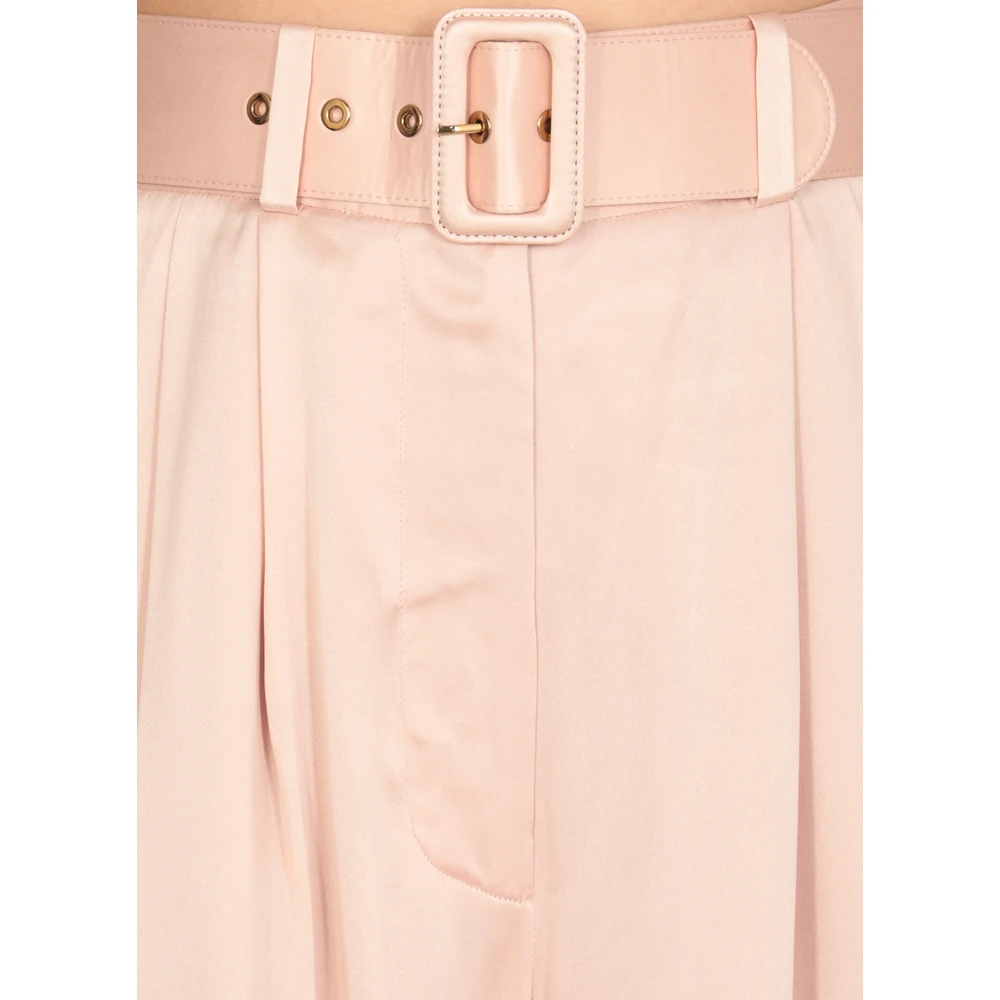 Zimmermann Roze zijden broek met riemlussen Pink Dames