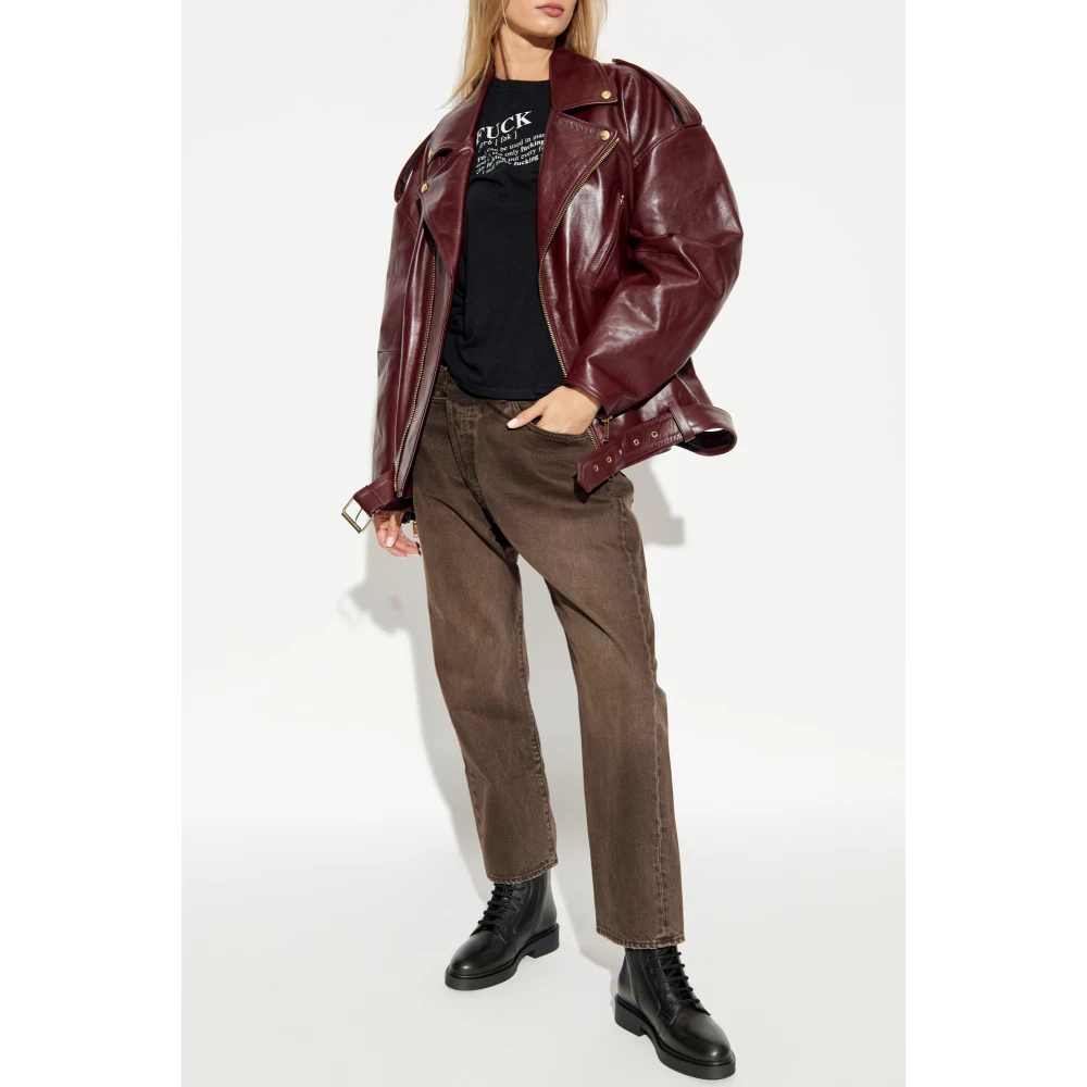 R13 Jeans met logo Brown Dames