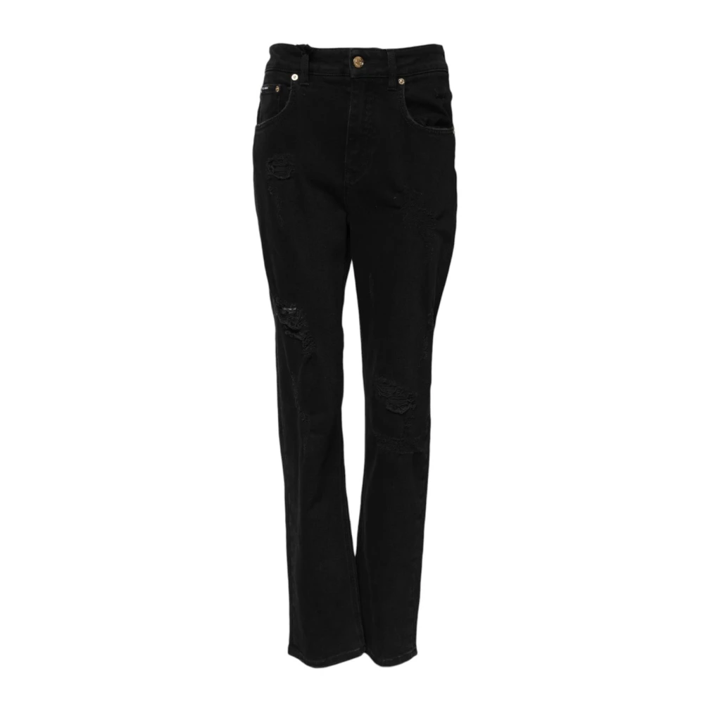 Dolce & Gabbana Women's Black Bootcut Jeans, Xs, Flared High Waist Denim Jeans
