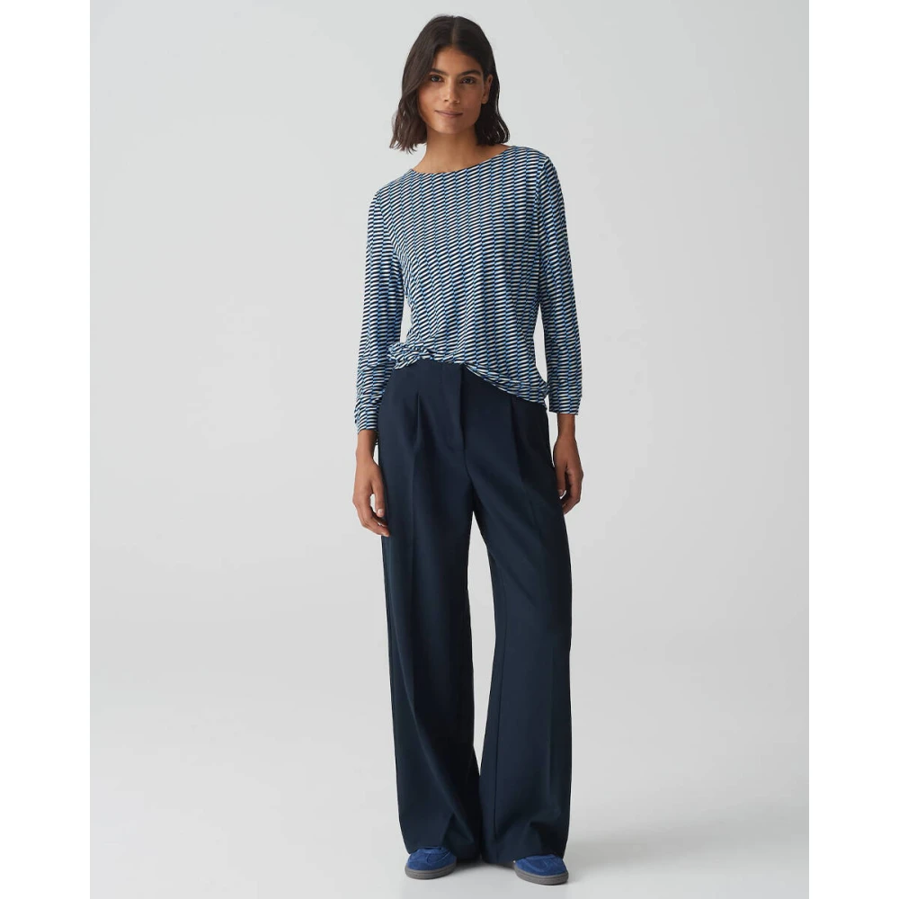 Opus Korte Mouw Top Susta Blue Dames