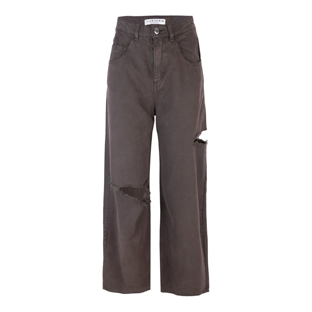 Icon Denim Women's Brown Wide Leg High Waist Jeans W26
