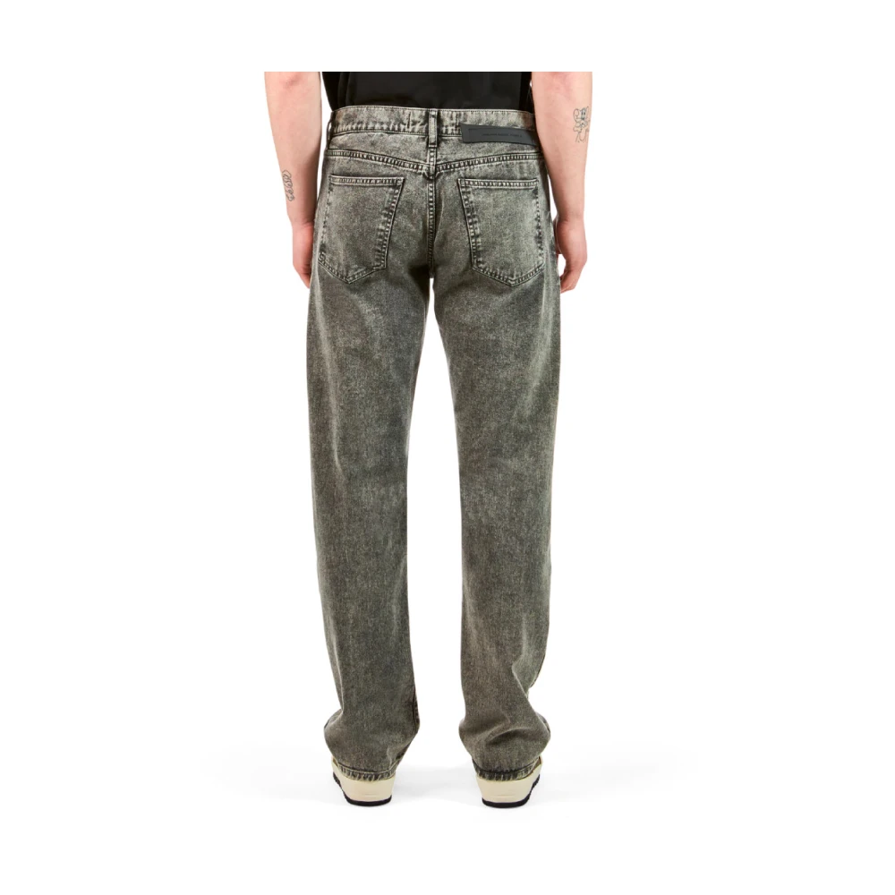 Philippe Model Gewassen Zwart Denim Marmer Effect Jeans Black Heren