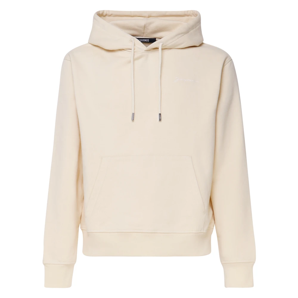 Jacquemus Geborduurd Logo Hoodie Beige Sweater Beige Unisex