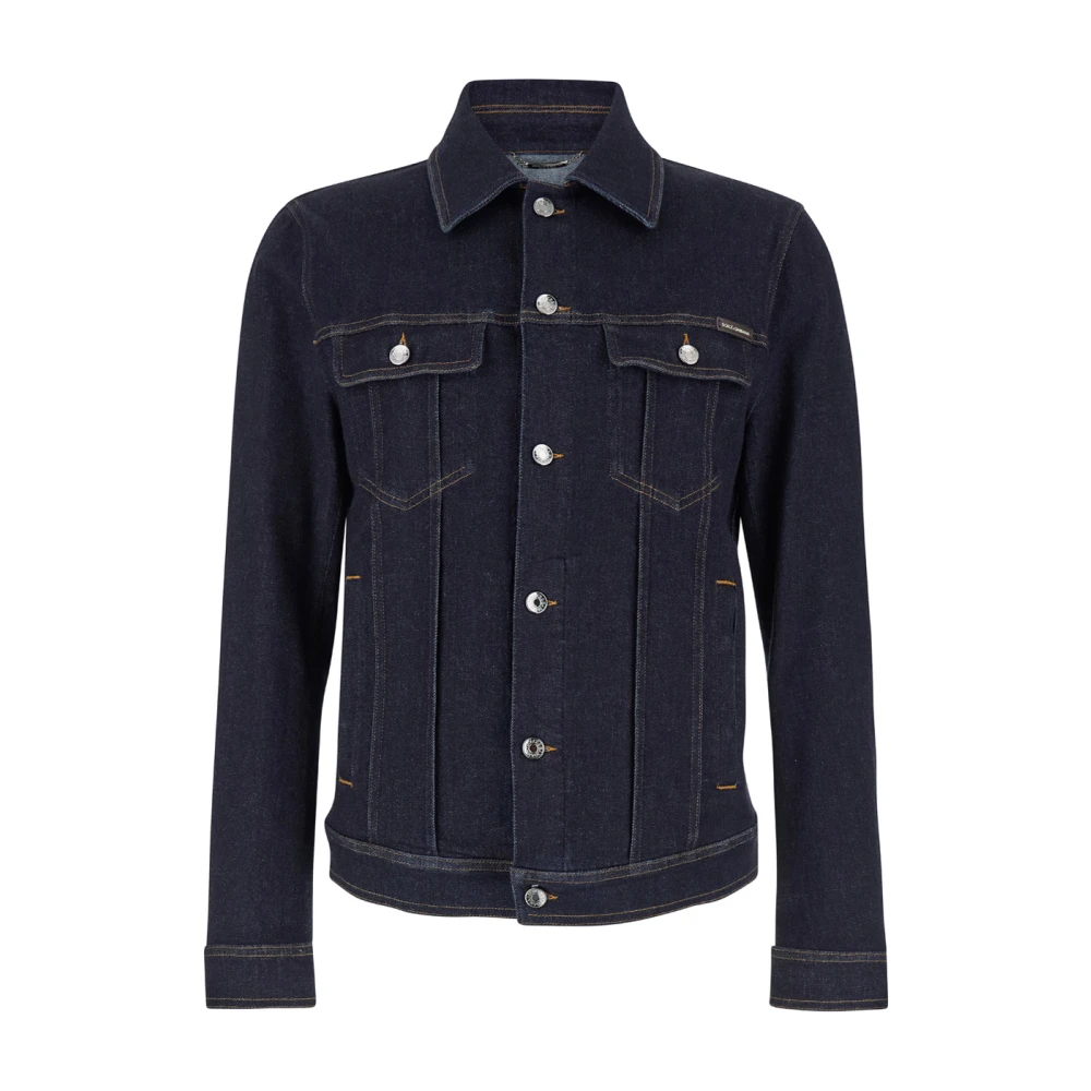 Dolce & Gabbana Denim Cachemire Jassen Blue Heren