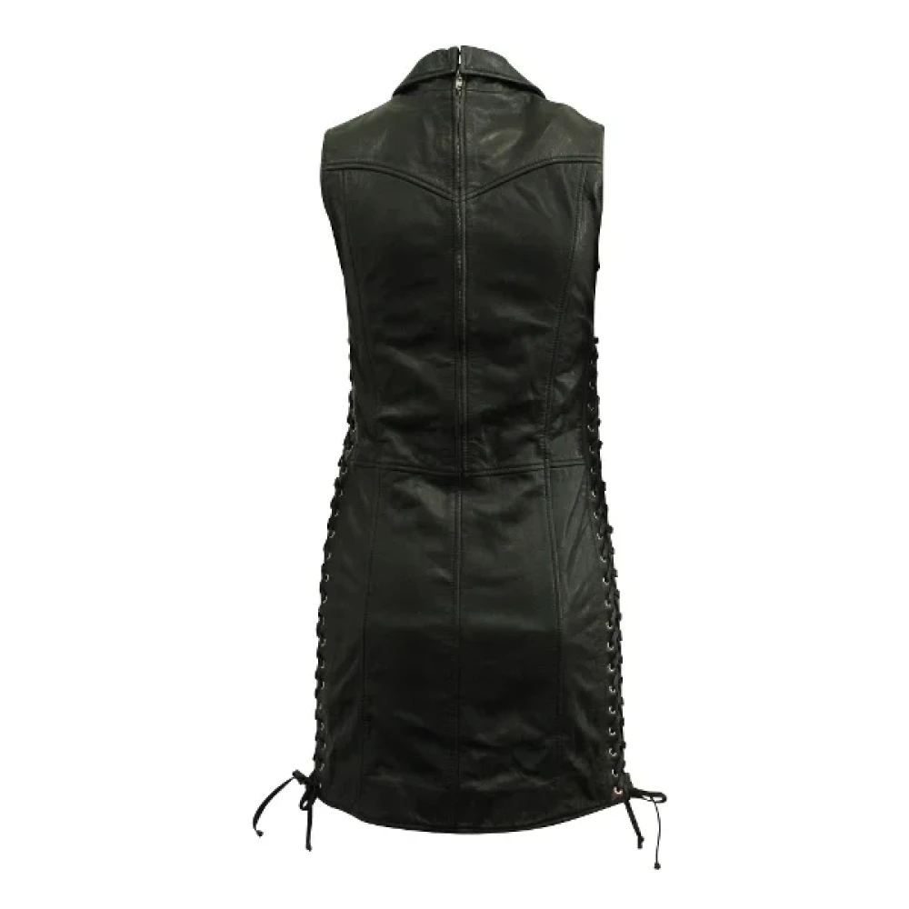 Alexander McQueen Pre-owned Leather dresses Black Dames