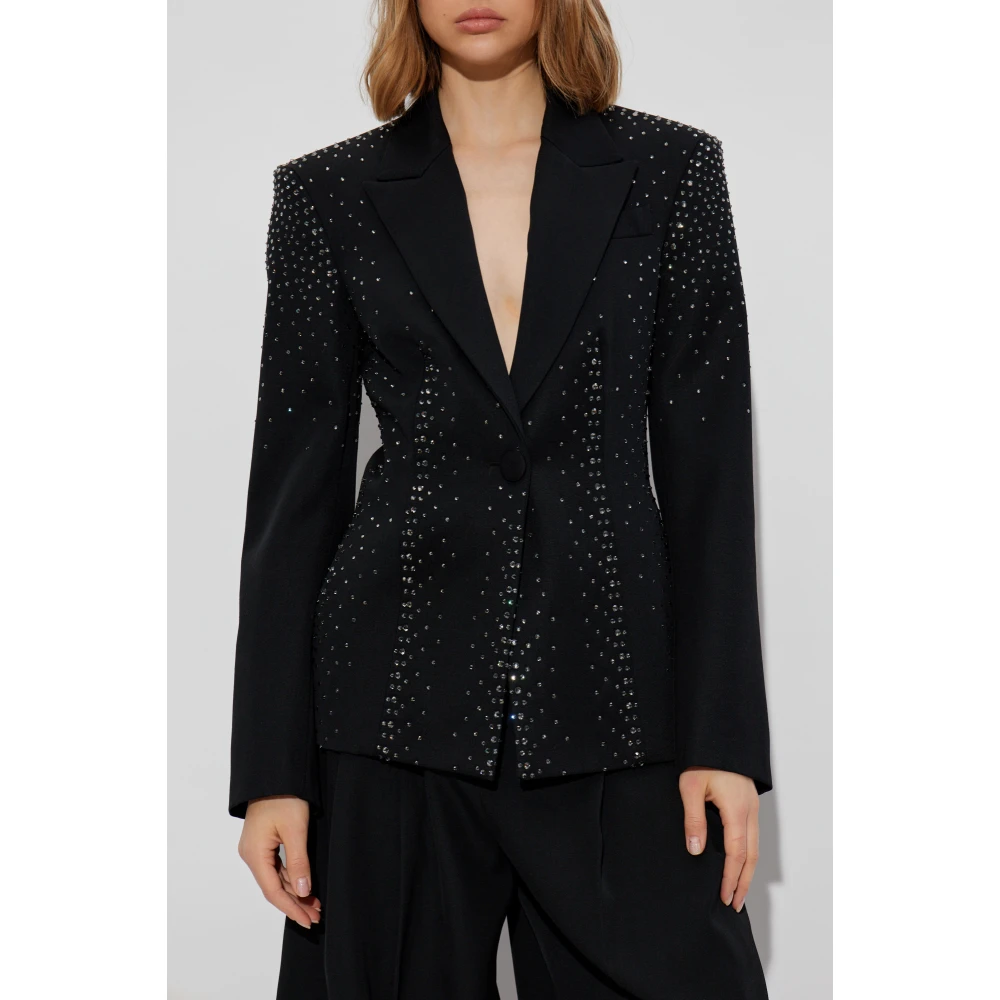 The Attico Wollen blazer met pailletten Black Dames